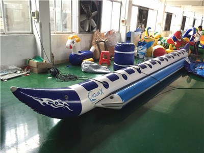 China Inflatable Outdoor Water Toys Blue Banana Boat For Sale BY-WT-026